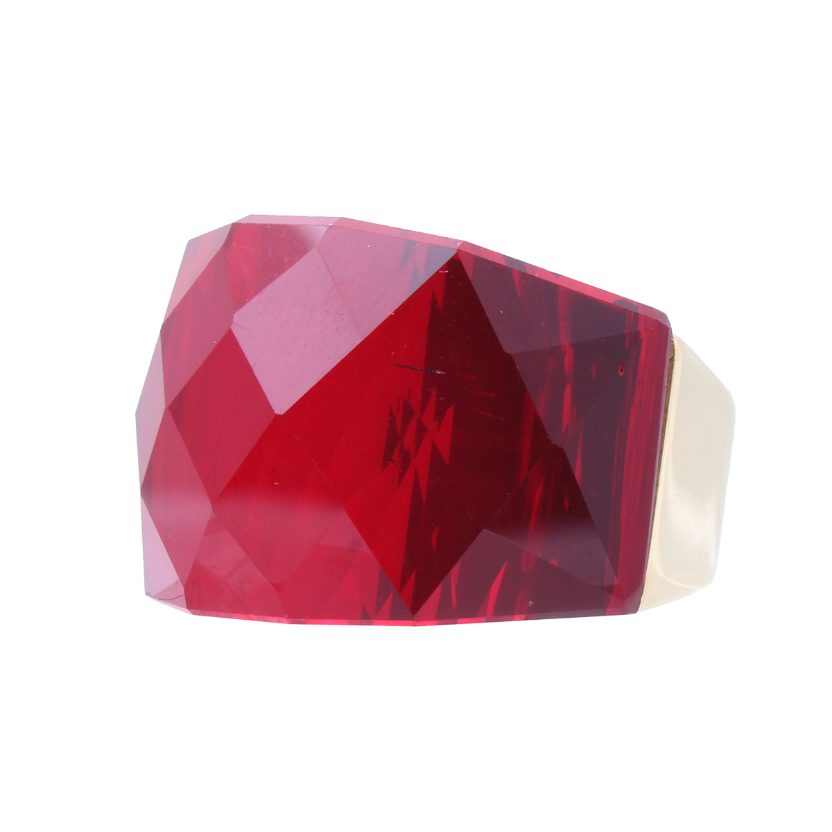 La Mirage, Oversized Crimson Red Crystal Sculptural Cocktail Ring