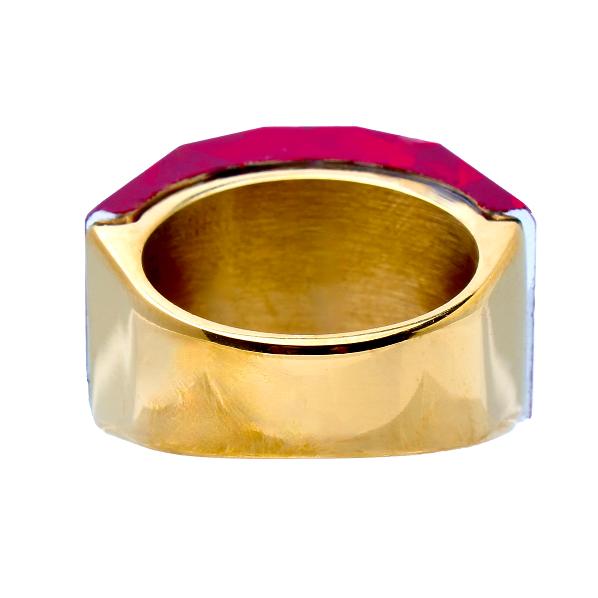 La Mirage, Oversized Crimson Red Crystal Sculptural Cocktail Ring