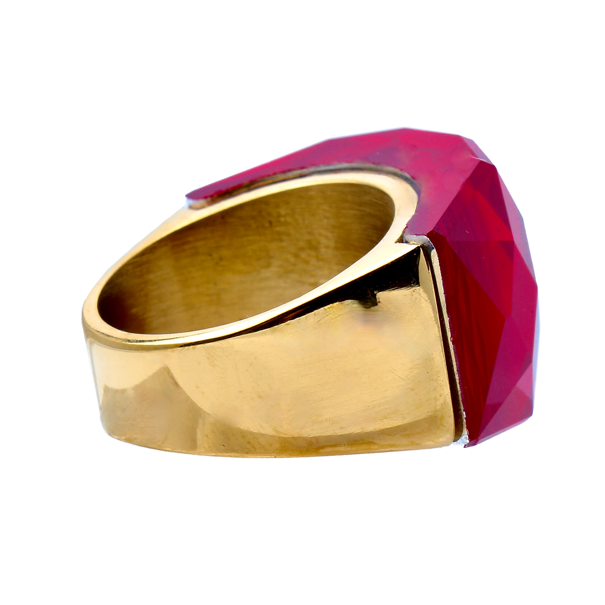 La Mirage, Oversized Crimson Red Crystal Sculptural Cocktail Ring