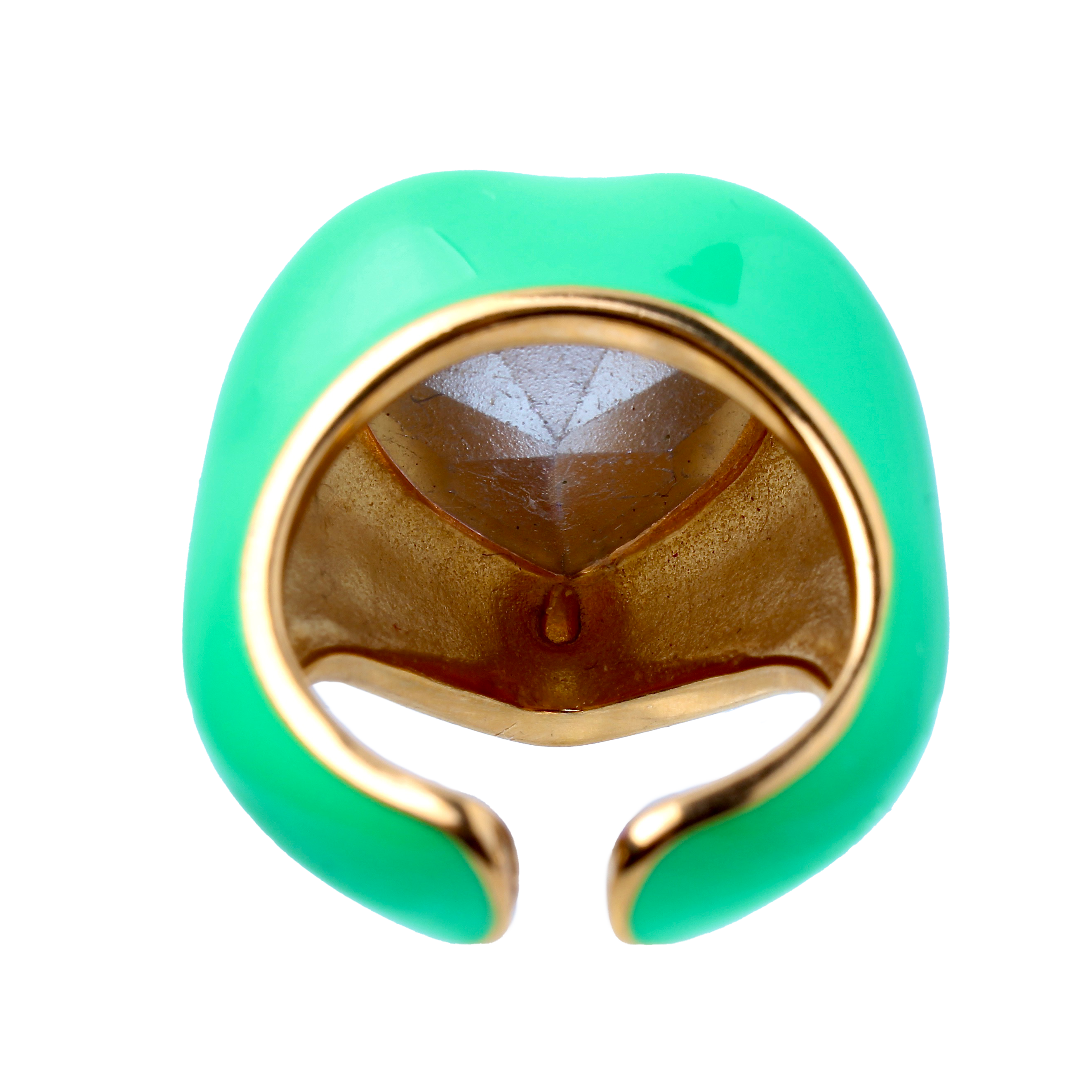 Emanuel, Green Bold Enamel Cocktail Adjustable Ring