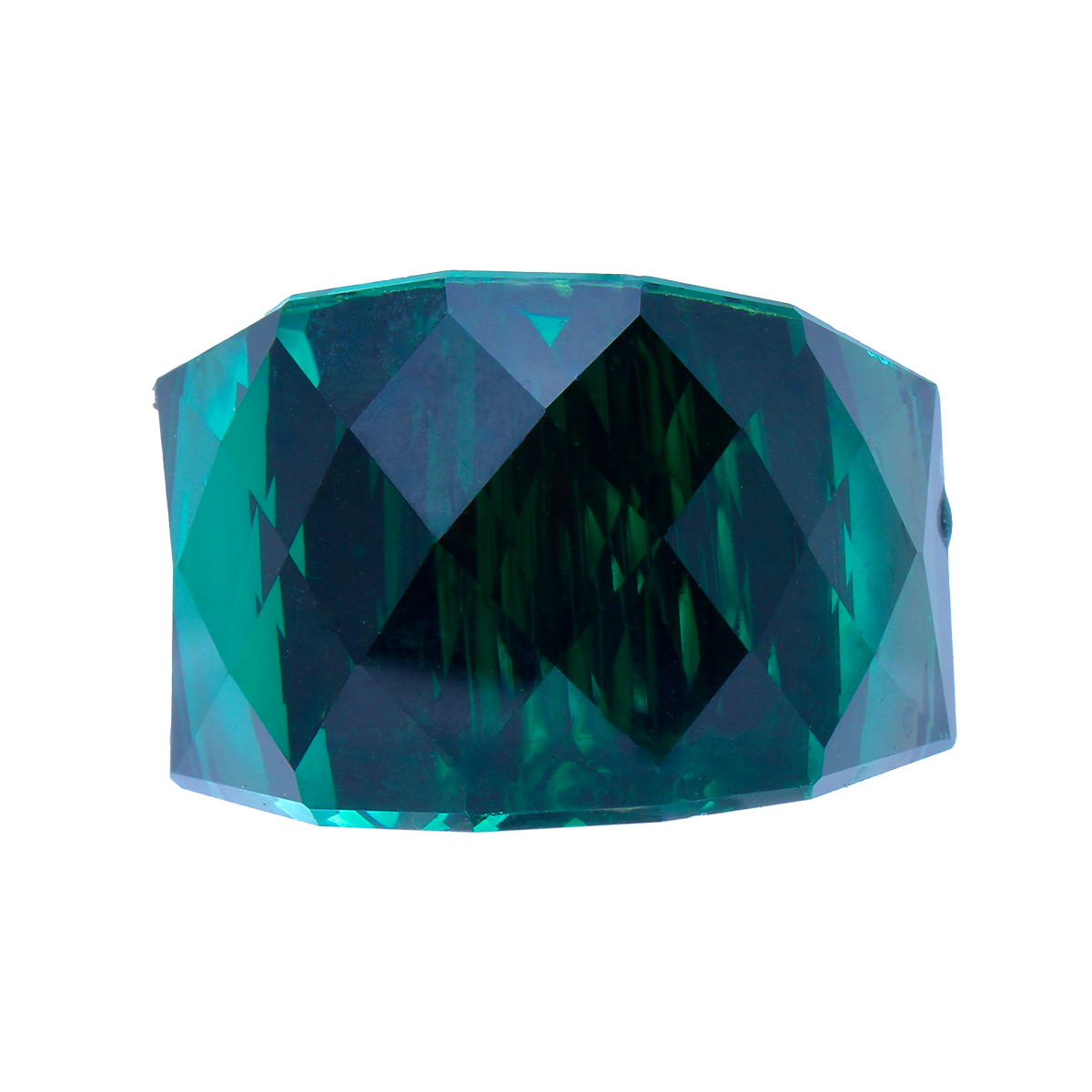 La Mirage, Oversized Forest-Green Crystal Sculptural Cocktail Ring