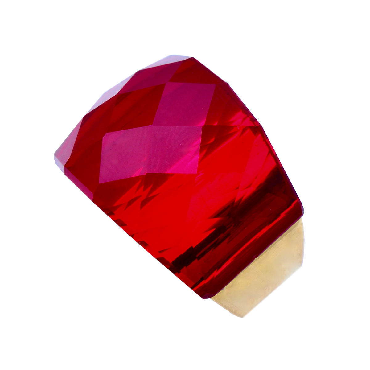 La Mirage, Oversized Crimson Red Crystal Sculptural Cocktail Ring