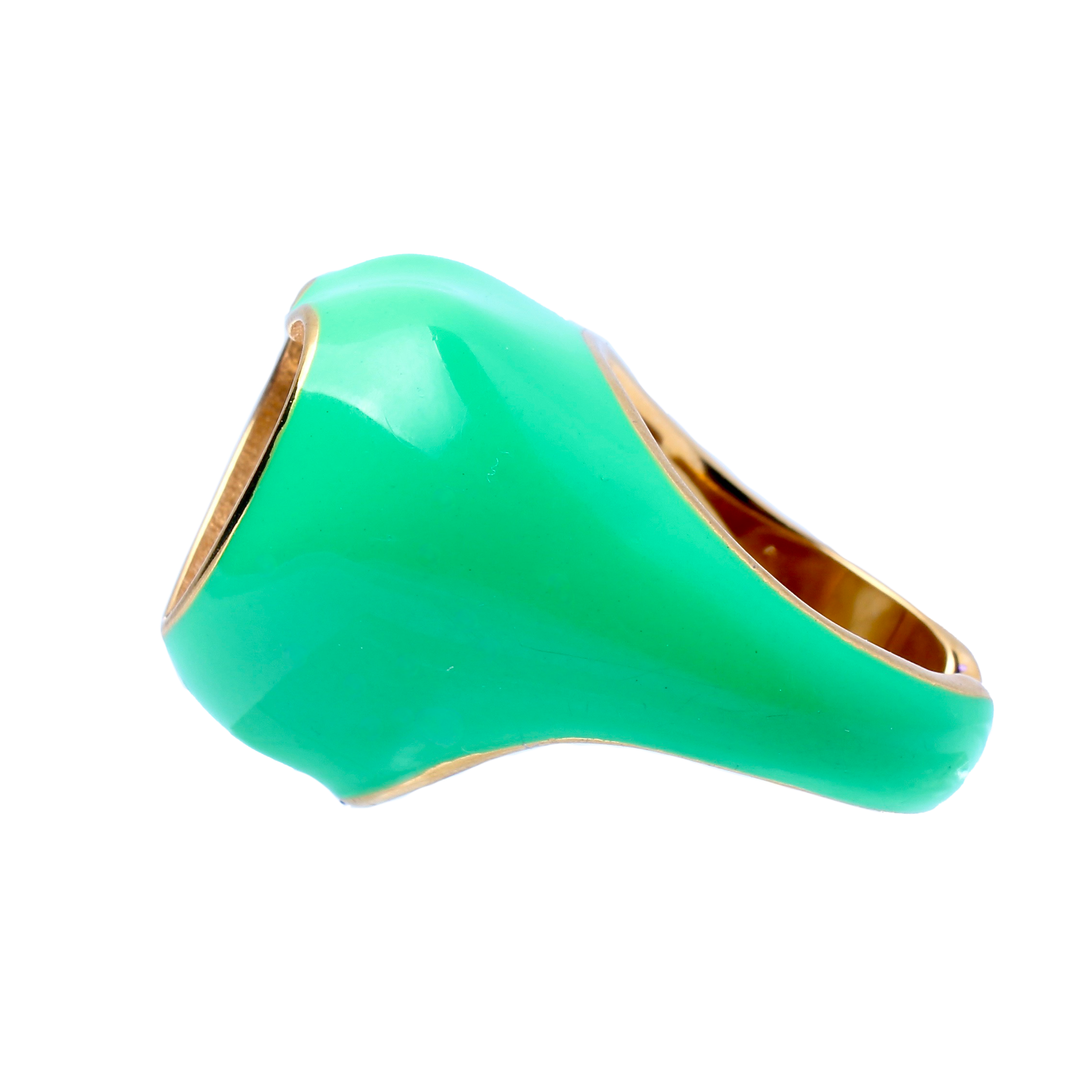 Emanuel, Green Bold Enamel Cocktail Adjustable Ring