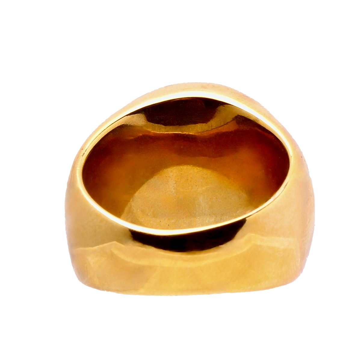 THE PARKER, Warm Golden Band, Deep Green Cabochon