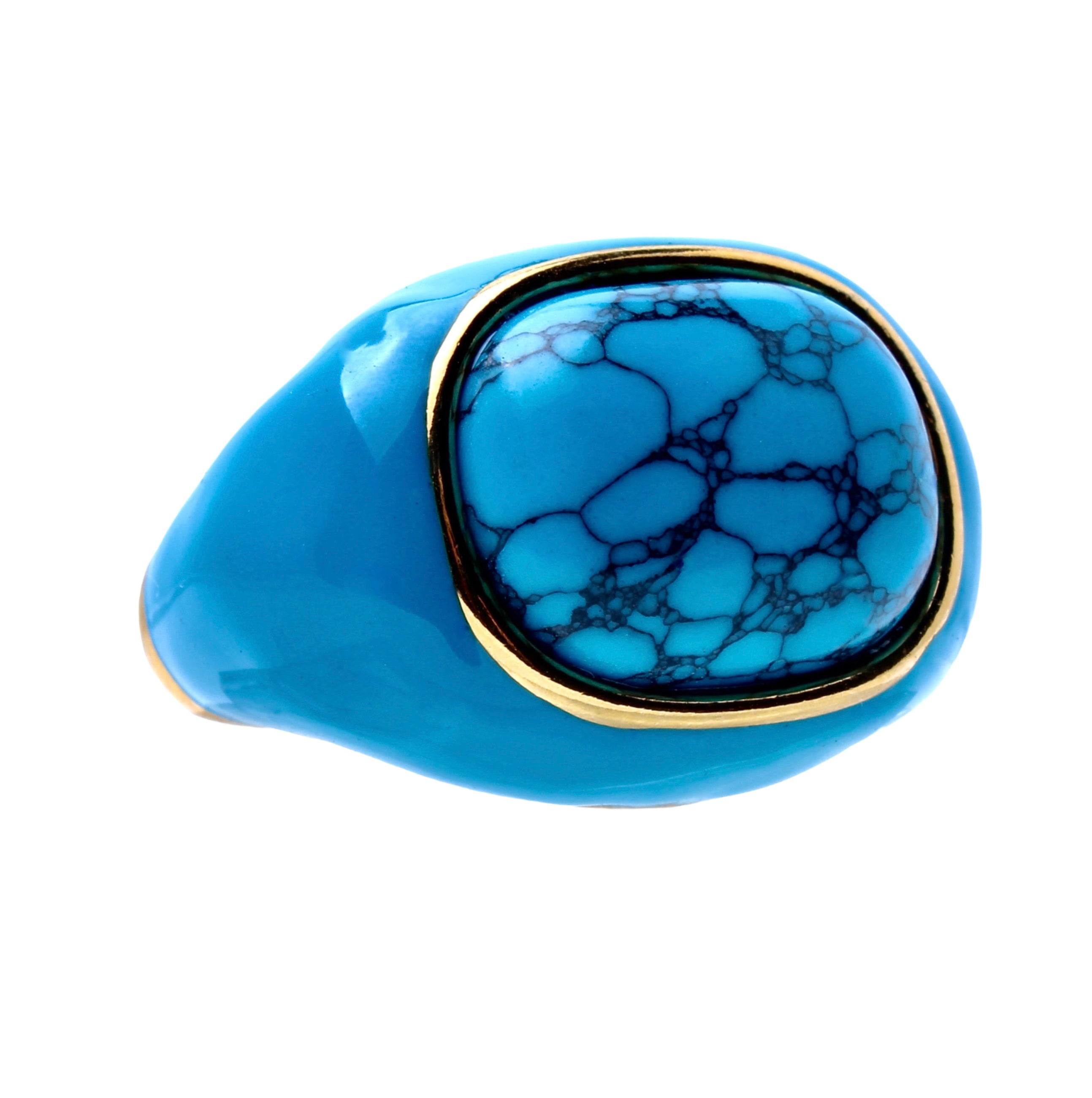 Ingleside Inn –Turquoise Enamel Cabochon