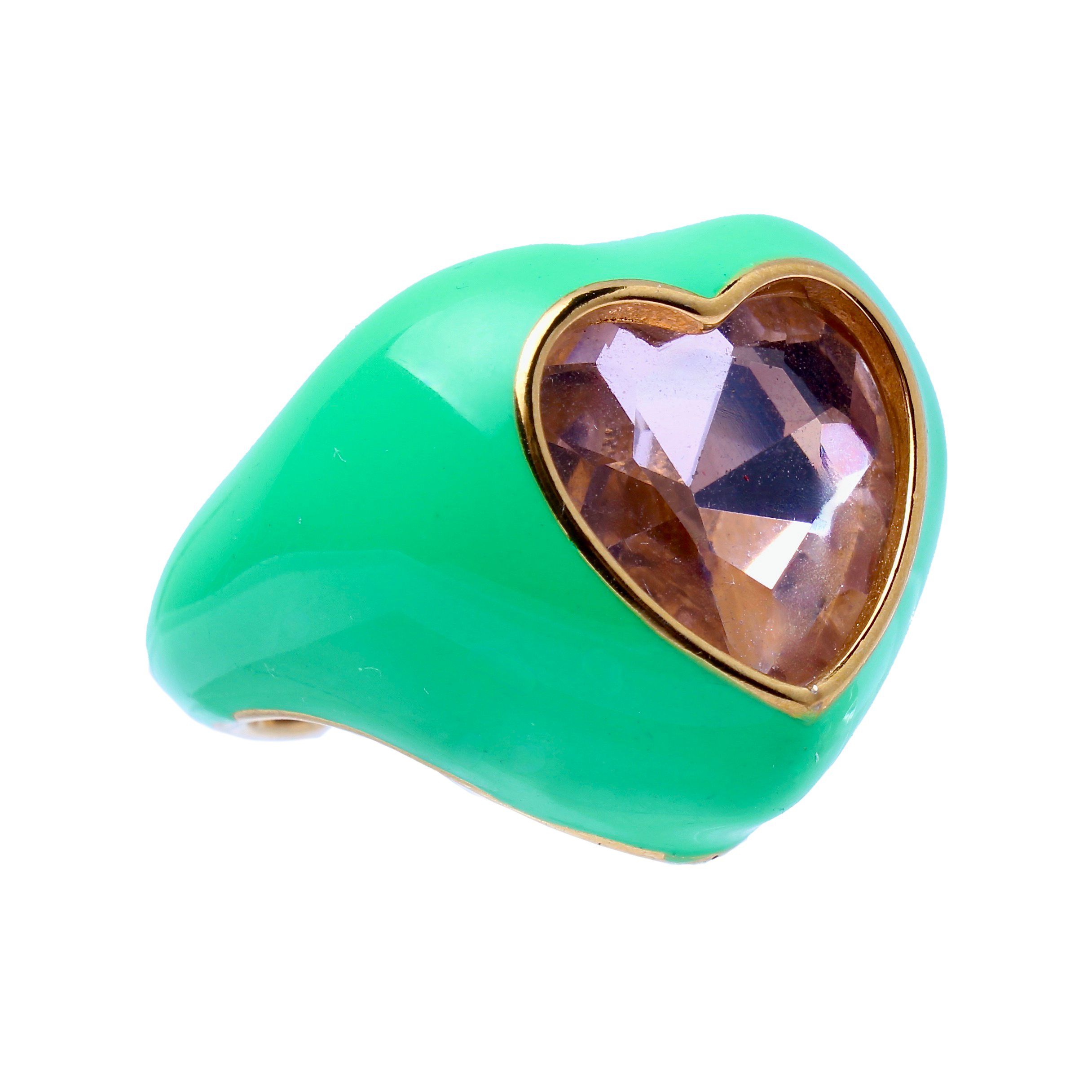Emanuel, Green Bold Enamel Cocktail Adjustable Ring