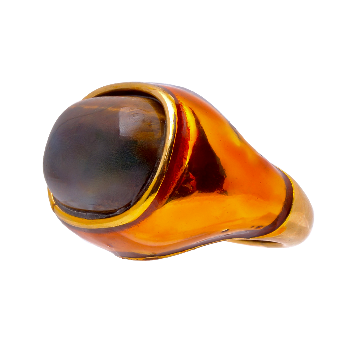 Ingleside Inn –Amber Tortoise Enamel Cabochon