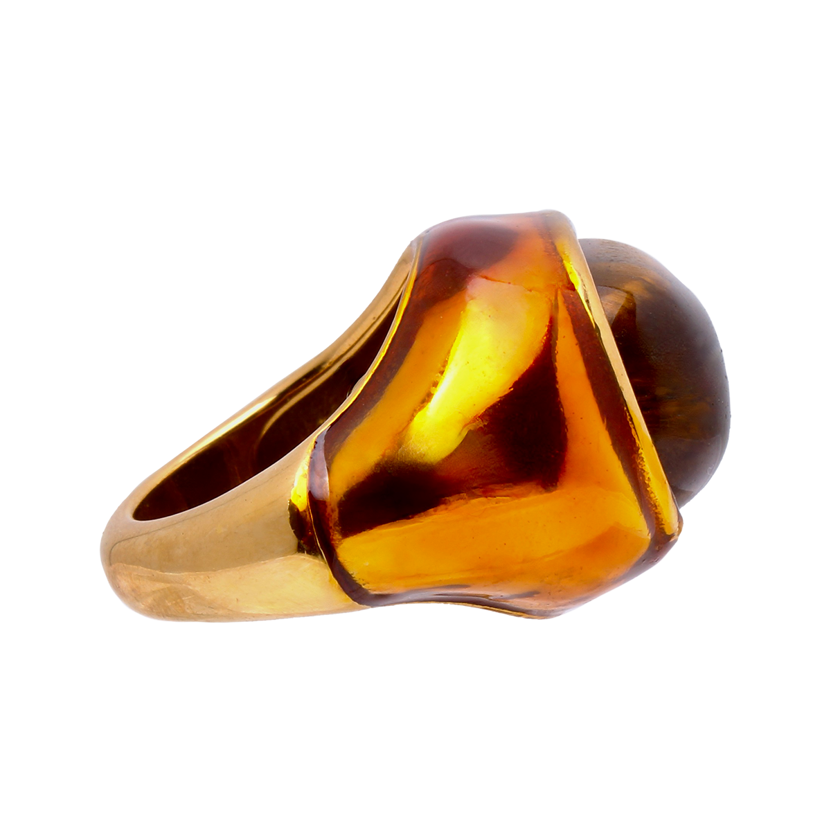 Ingleside Inn –Amber Tortoise Enamel Cabochon