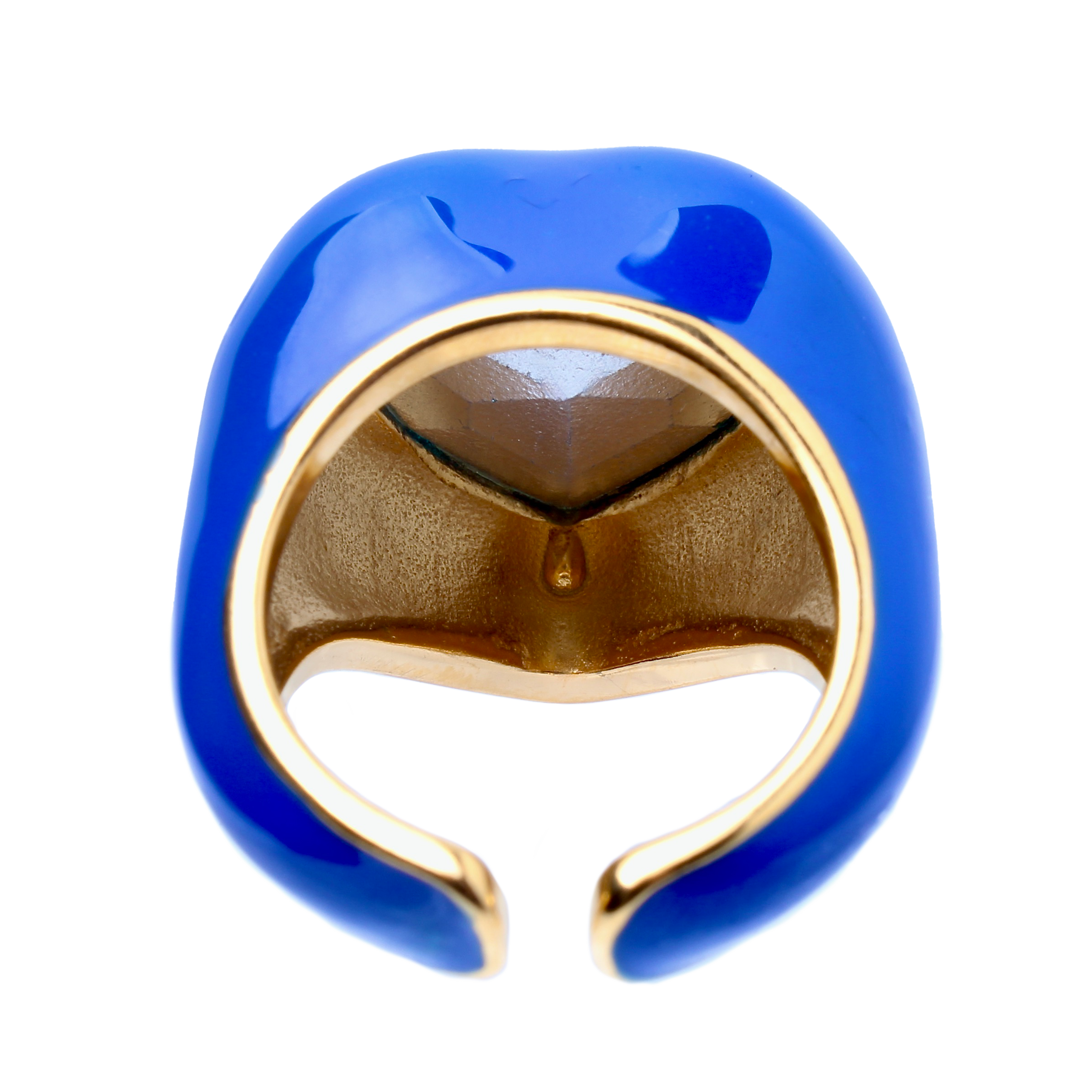 Emanuel, Blue Bold Enamel Cocktail Adjustable Ring