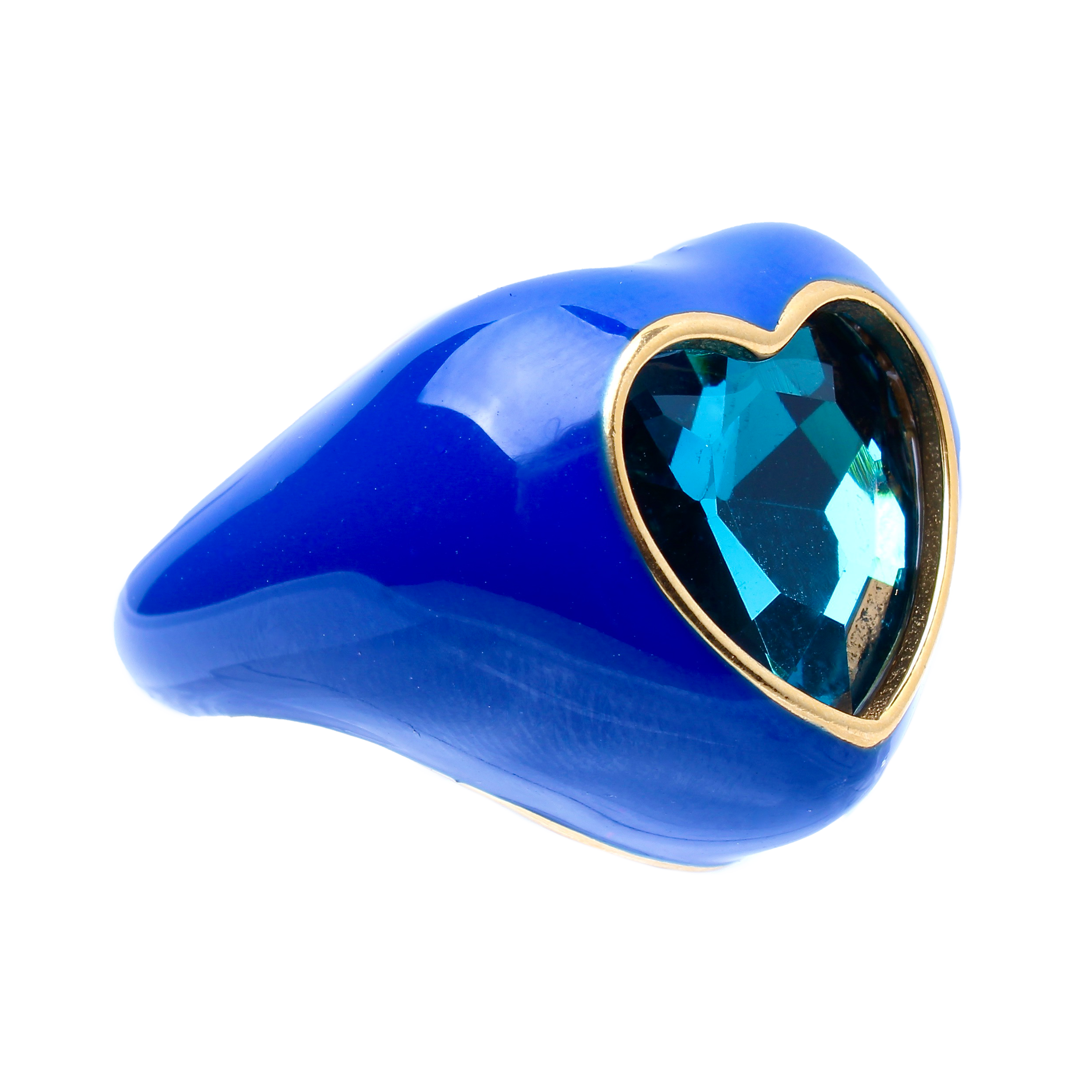 Emanuel, Blue Bold Enamel Cocktail Adjustable Ring