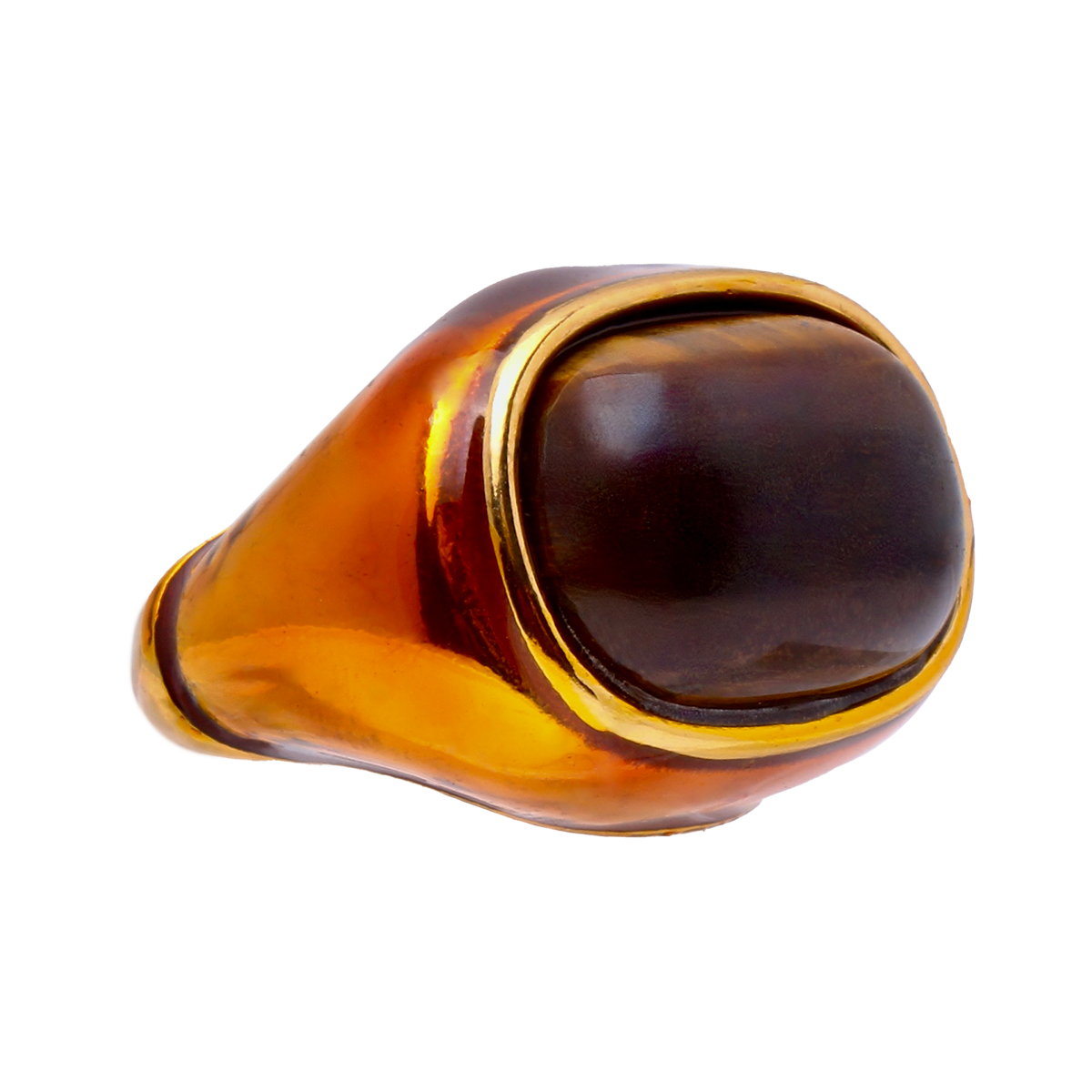 Ingleside Inn –Amber Tortoise Enamel Cabochon