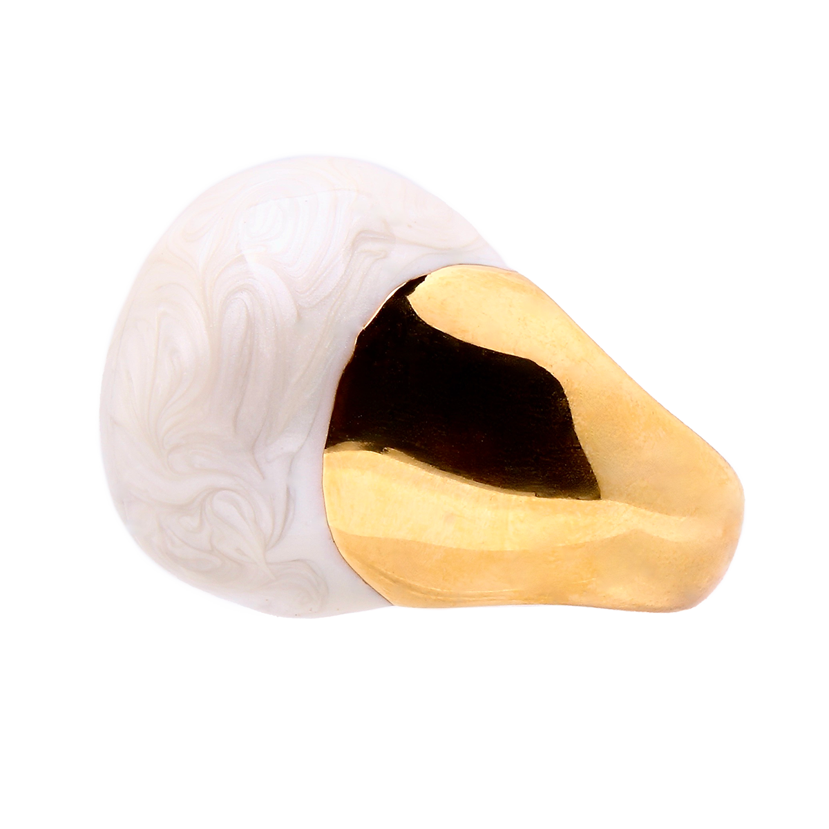 L’HORIZON, Blanc Marbré Cocktail Ring