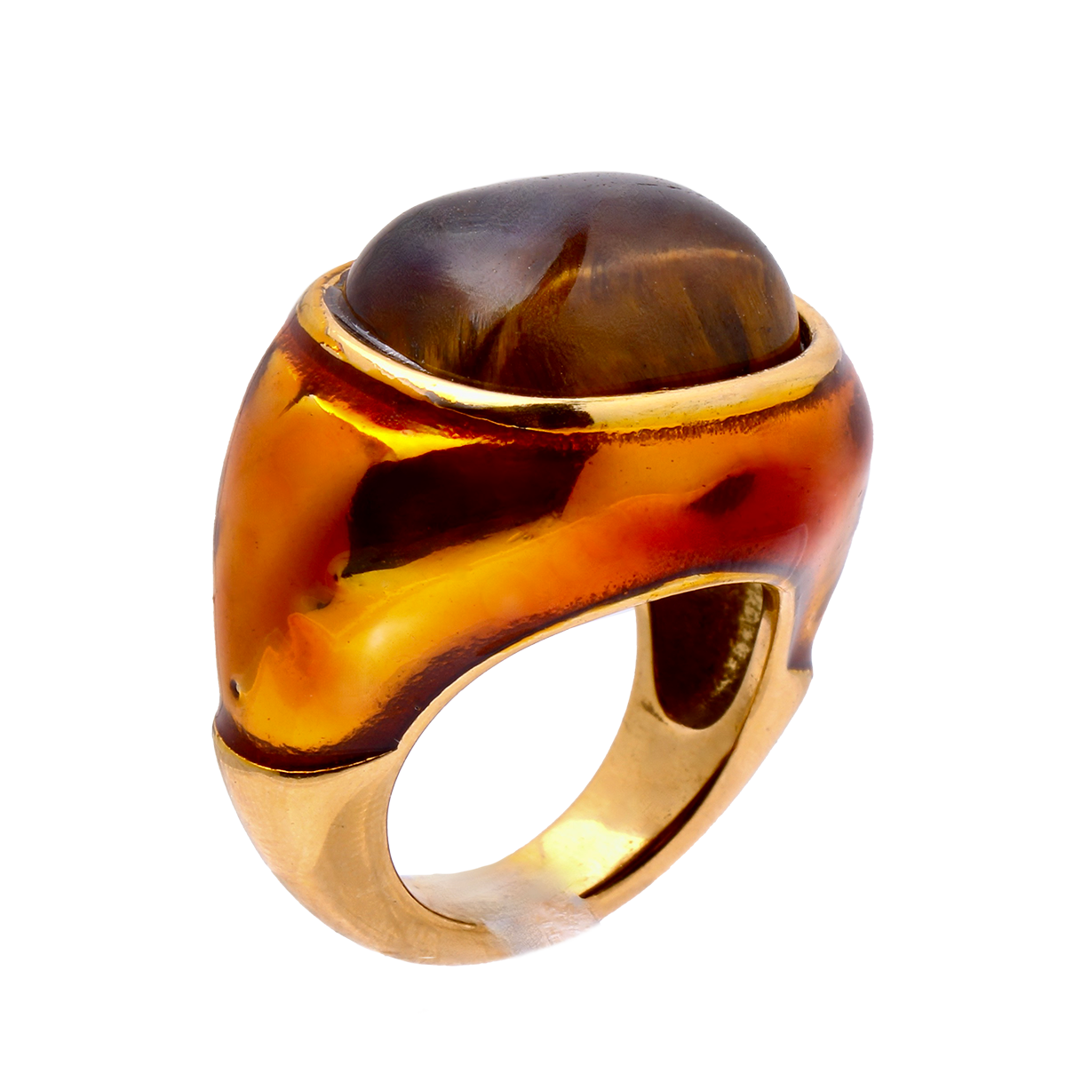 Ingleside Inn –Amber Tortoise Enamel Cabochon