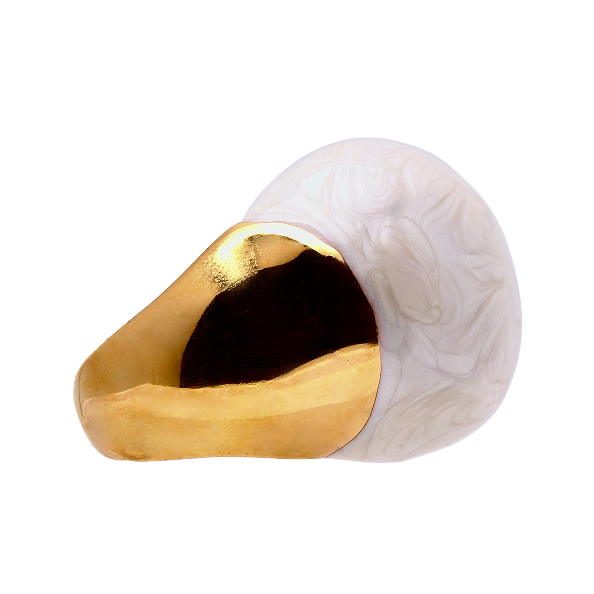 L’HORIZON, Blanc Marbré Cocktail Ring