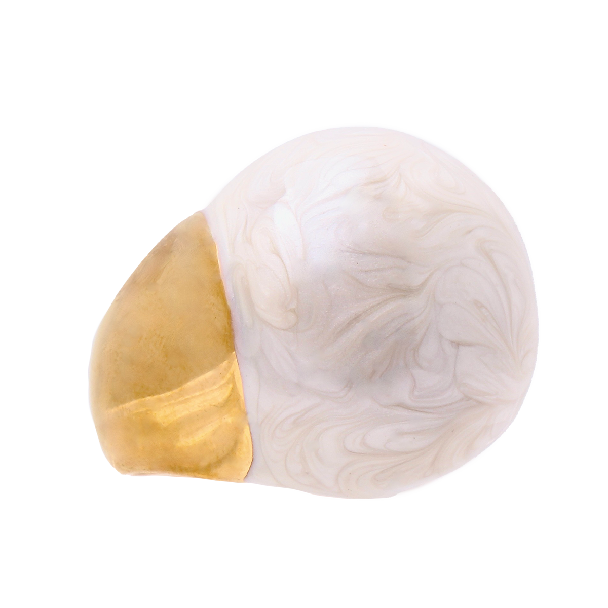 L’HORIZON, Blanc Marbré Cocktail Ring