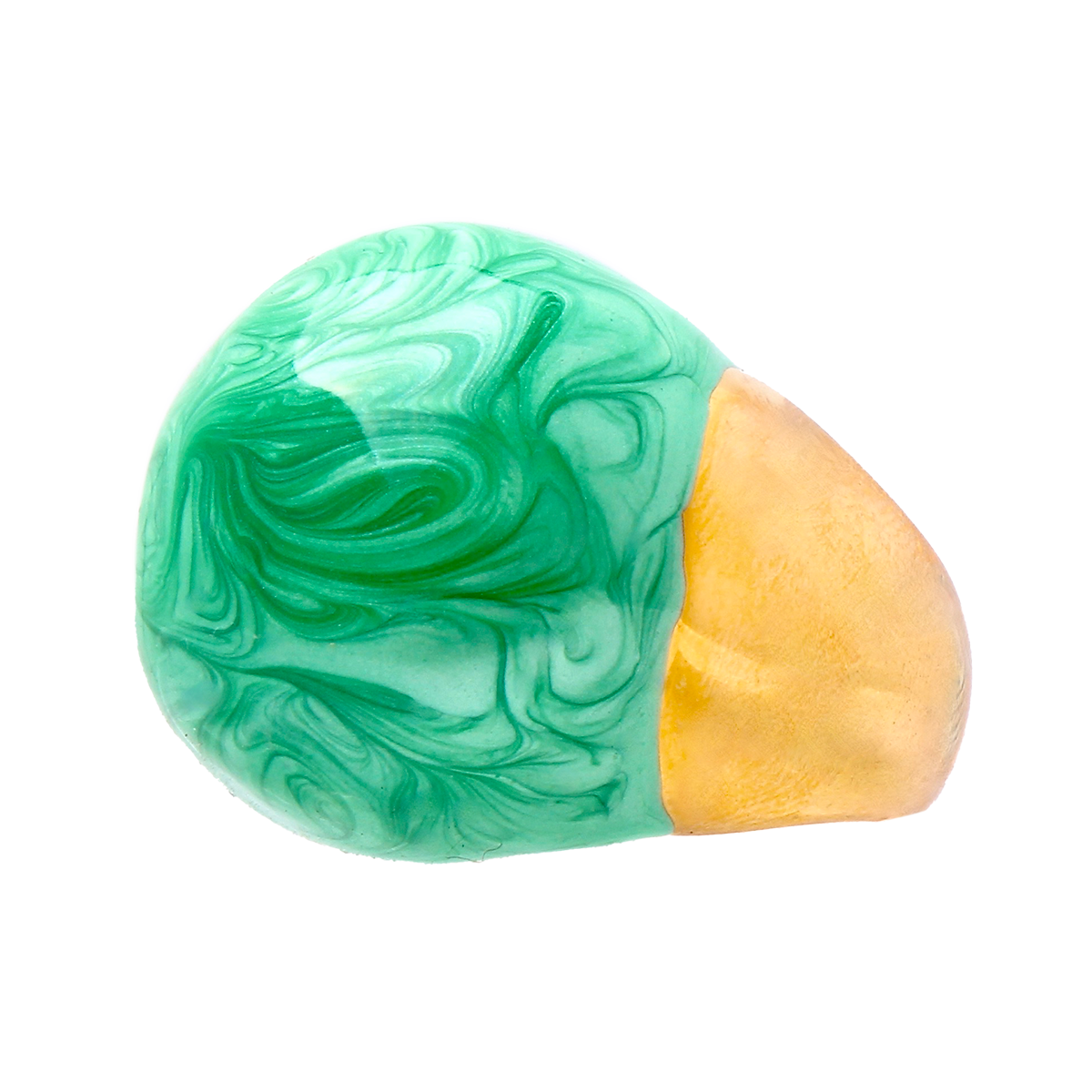L’HORIZON, Emerald-Green Marble Dome Cocktail Ring