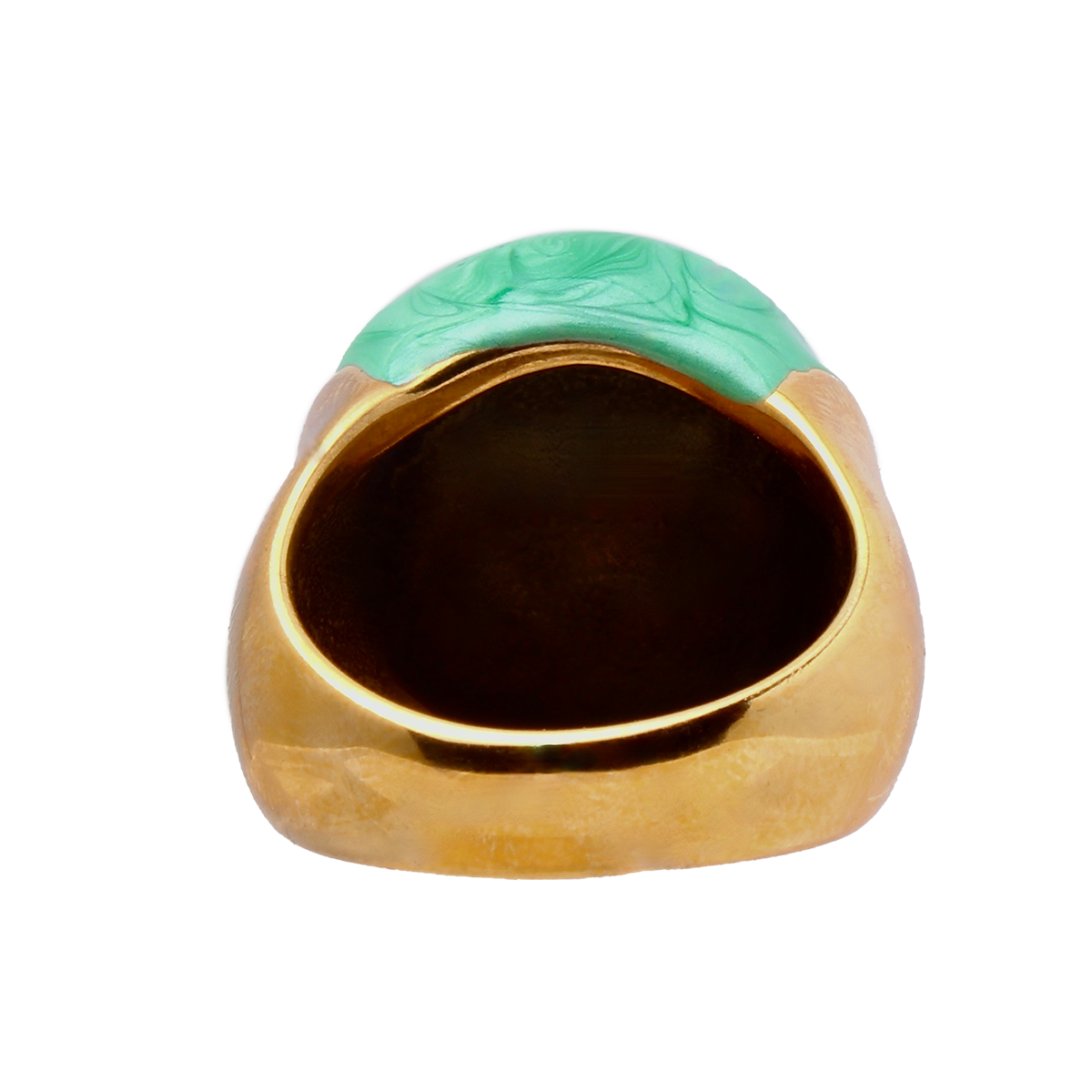 L’HORIZON, Emerald-Green Marble Dome Cocktail Ring