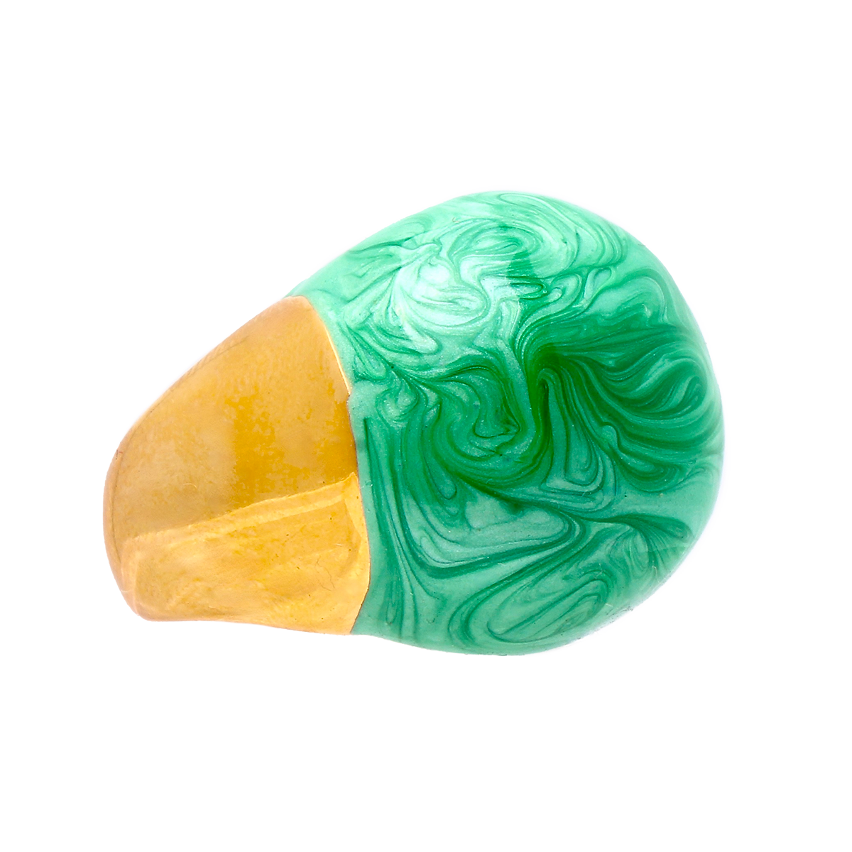 L’HORIZON, Emerald-Green Marble Dome Cocktail Ring