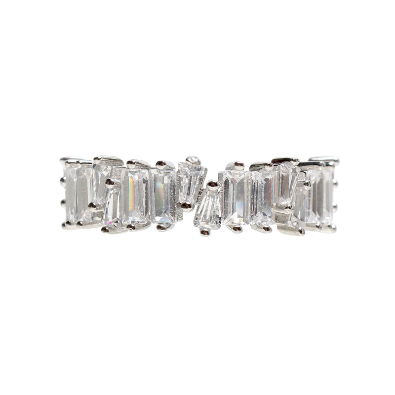 Veruschka Von Eternity Band,Opulent Crystal Stones, Modern Sophisticated Baguette
