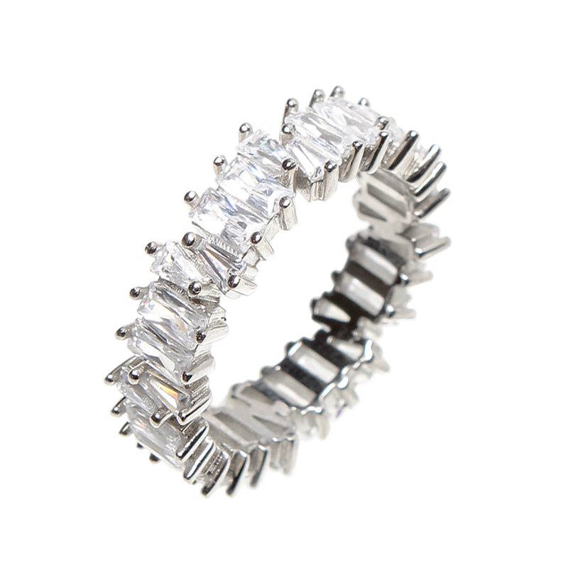 Veruschka Von Eternity Band,Opulent Crystal Stones, Modern Sophisticated Baguette