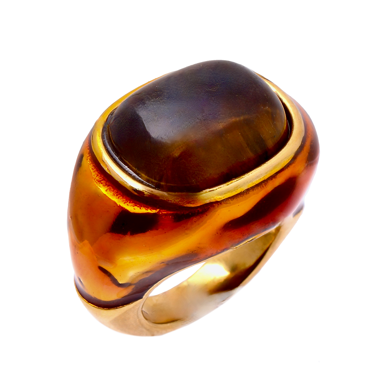 Ingleside Inn –Amber Tortoise Enamel Cabochon