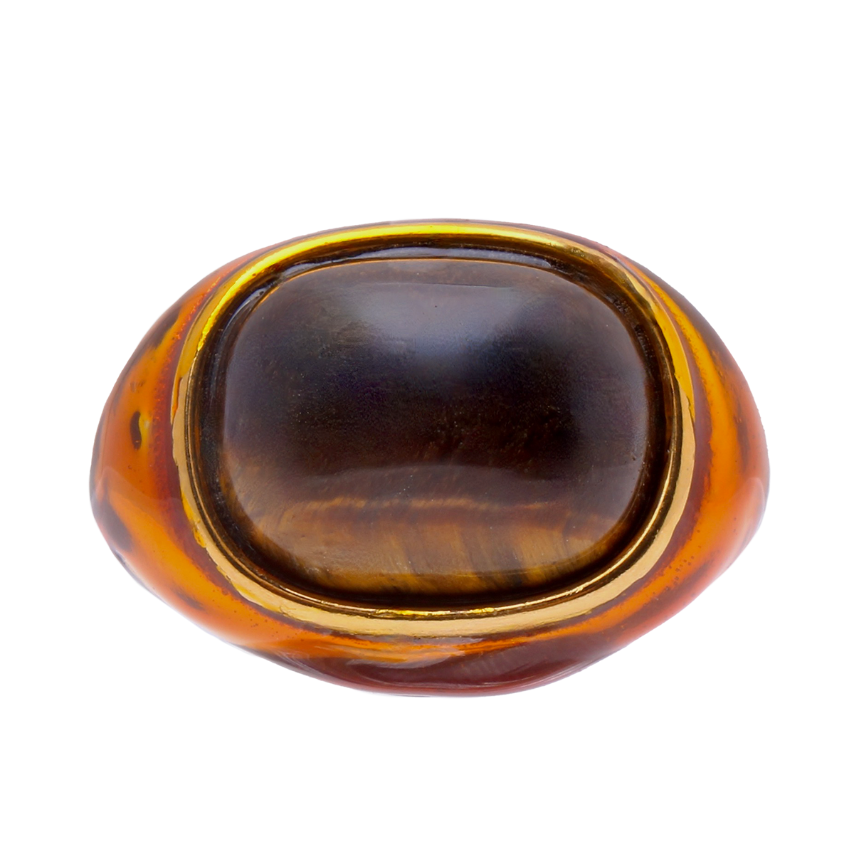 Ingleside Inn –Amber Tortoise Enamel Cabochon