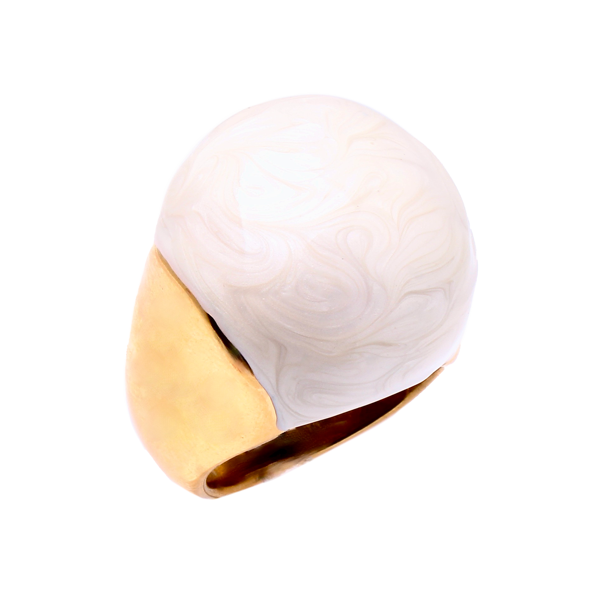 L’HORIZON, Blanc Marbré Cocktail Ring