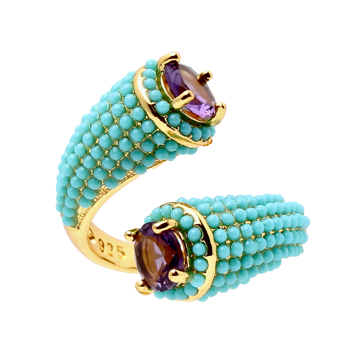 KORAKIA,Turquoise Micro-Beads Wrapping Band