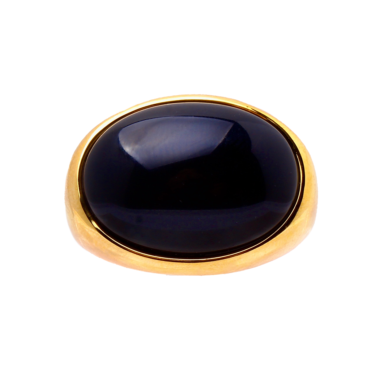 Avalon, Glossy, Inky-Black Cabochon Cocktail Ring