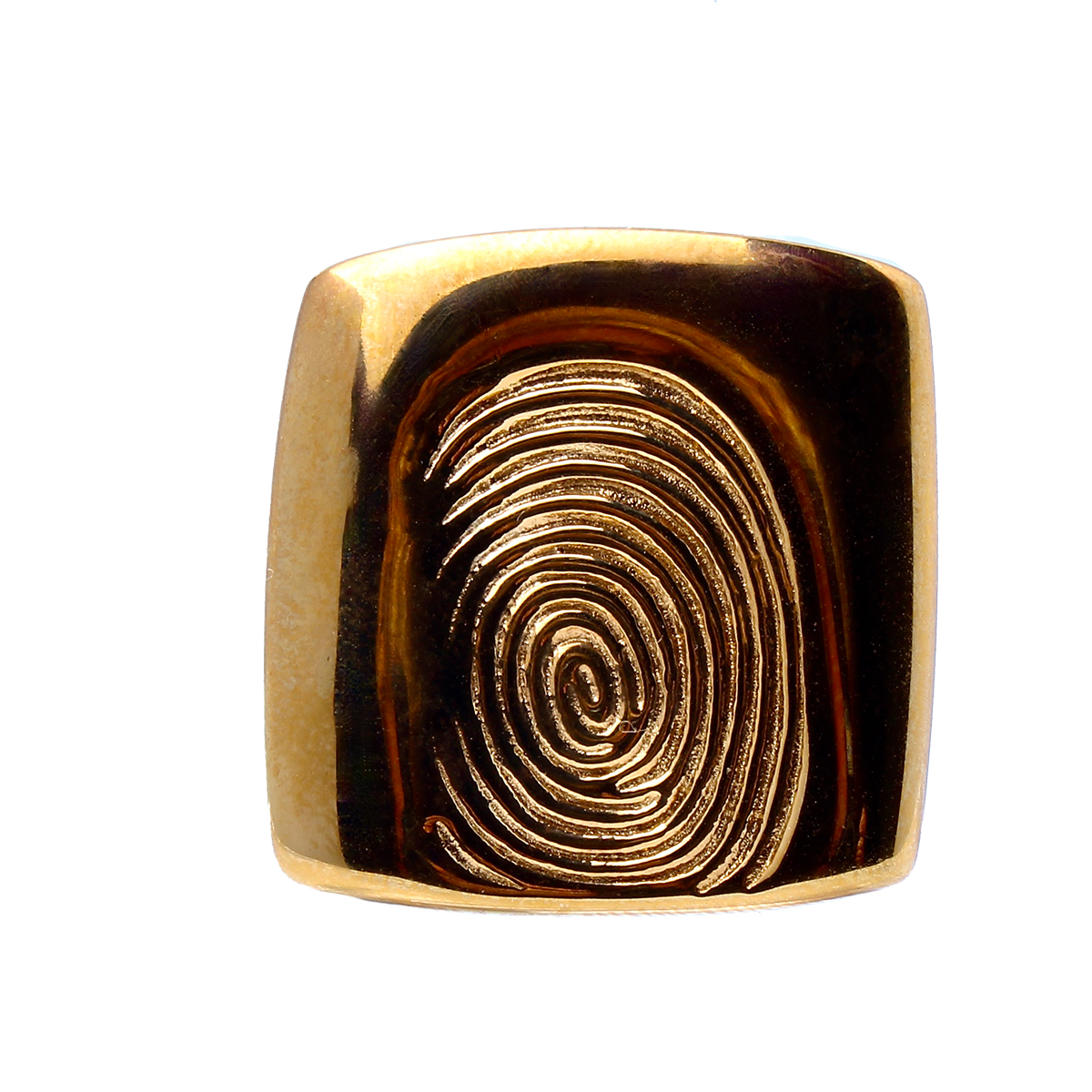 ARRIVE, Bold Square Gold Signet Ring