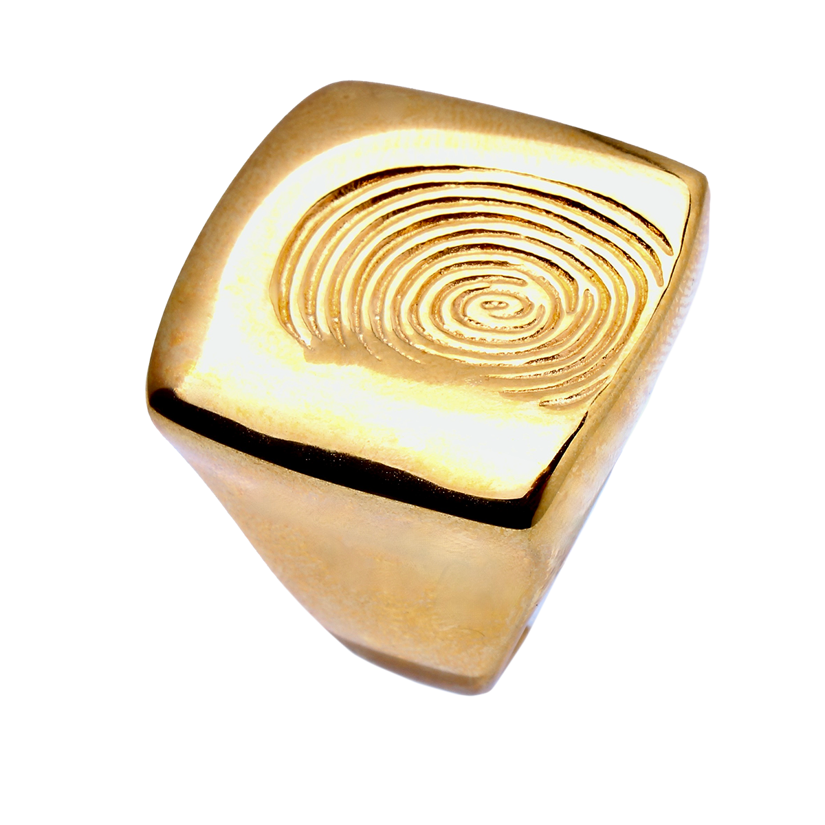 ARRIVE, Bold Square Gold Signet Ring