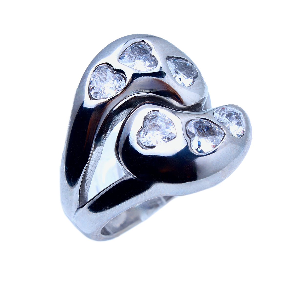 The Saguaro, Double-Headed Heart Silver Ring Set