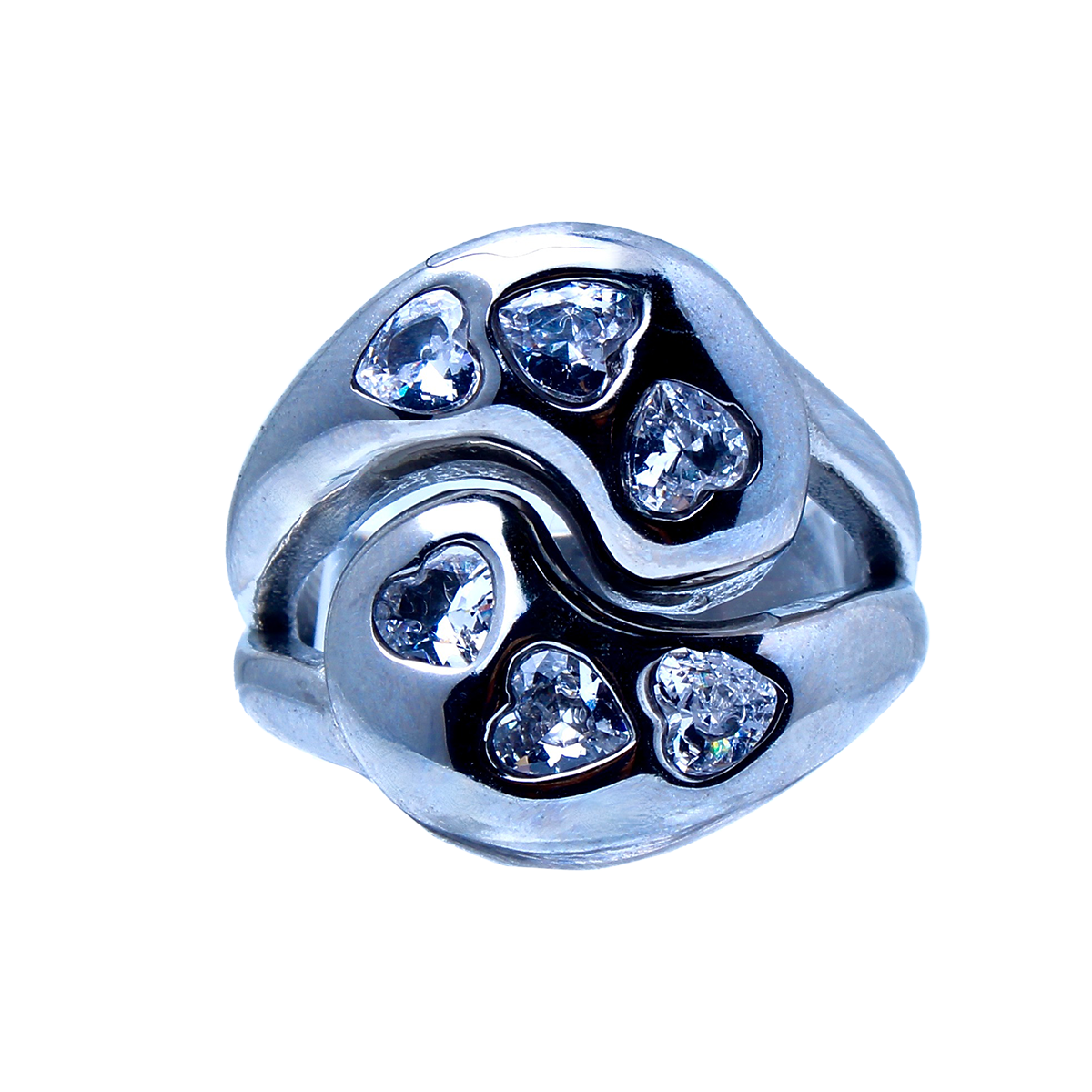 The Saguaro, Double-Headed Heart Silver Ring Set