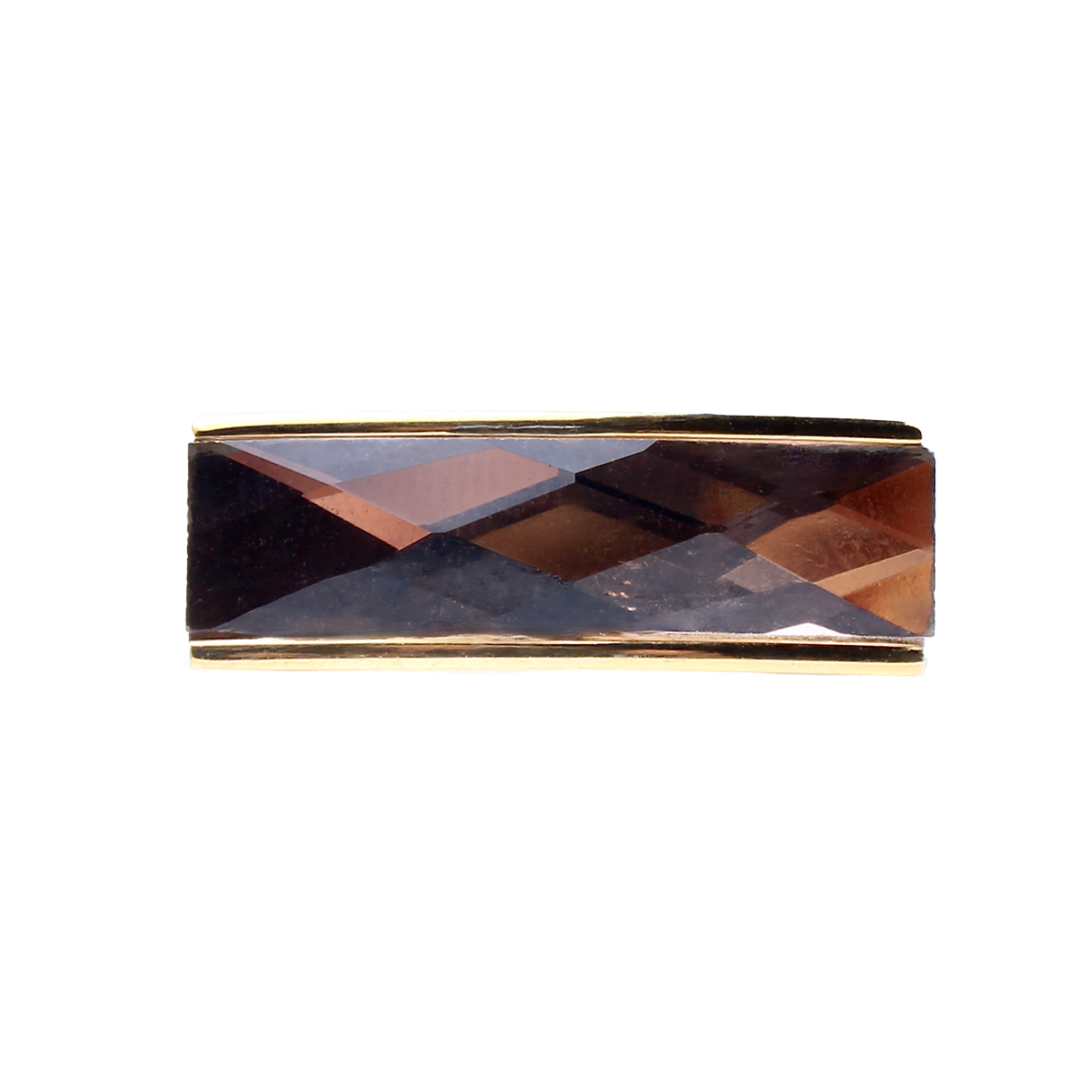 The Amado, Squared Golden Band Elongated Blush Rose Baguette