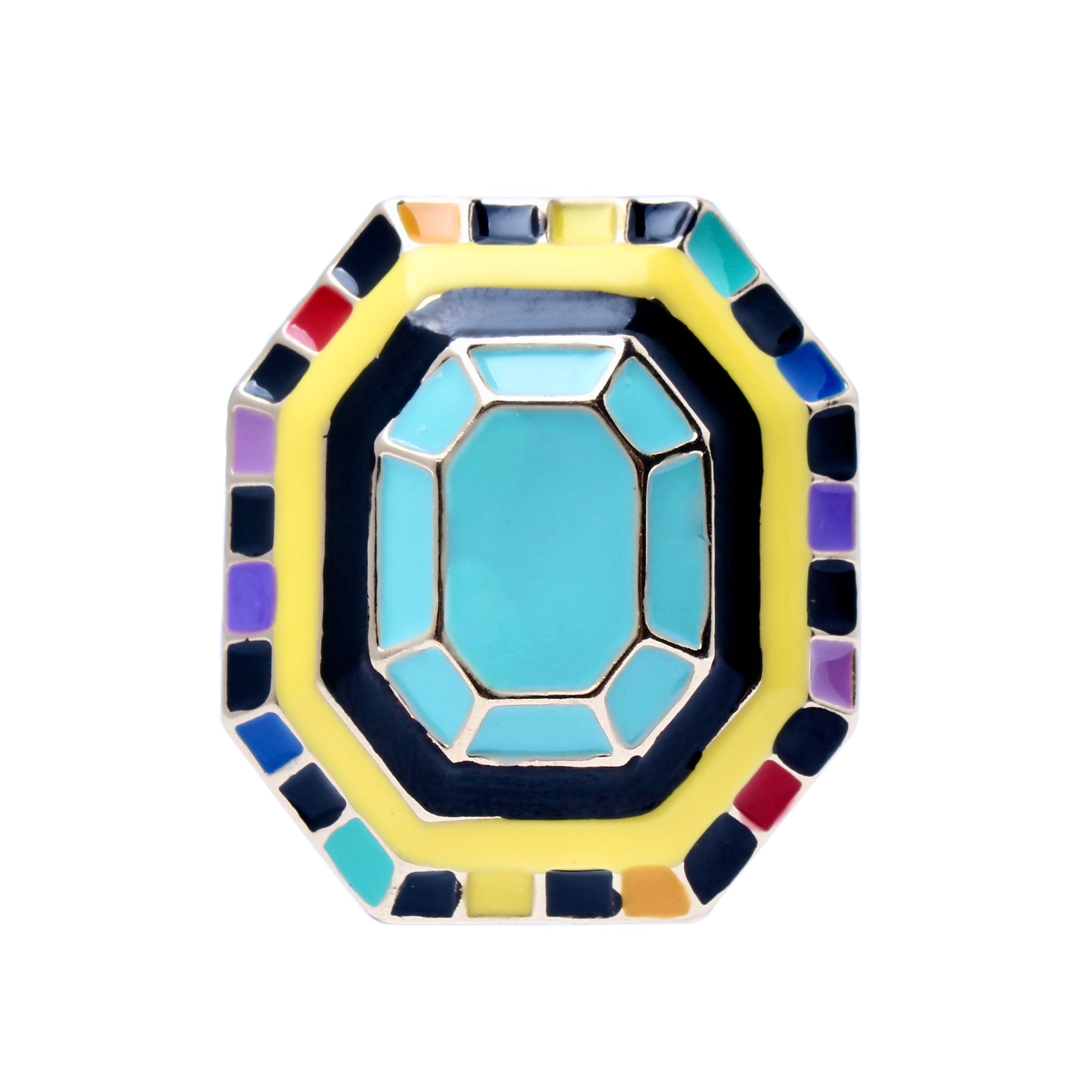 The Mod Octogonal Enamel Ring