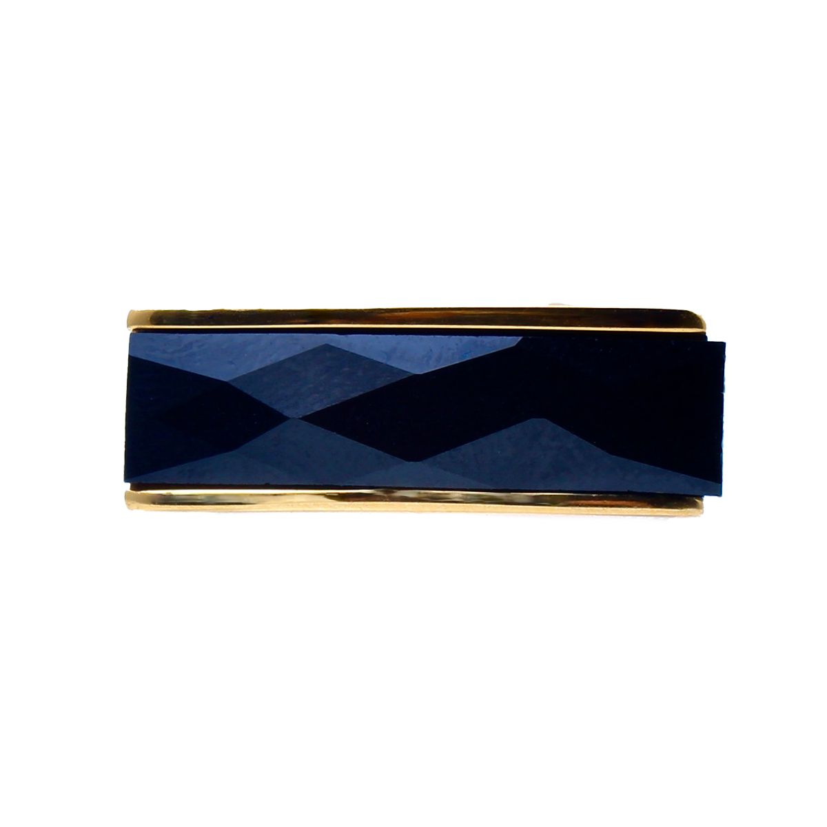The Amado, Squared Golden Band Elongated Onyx Baguette