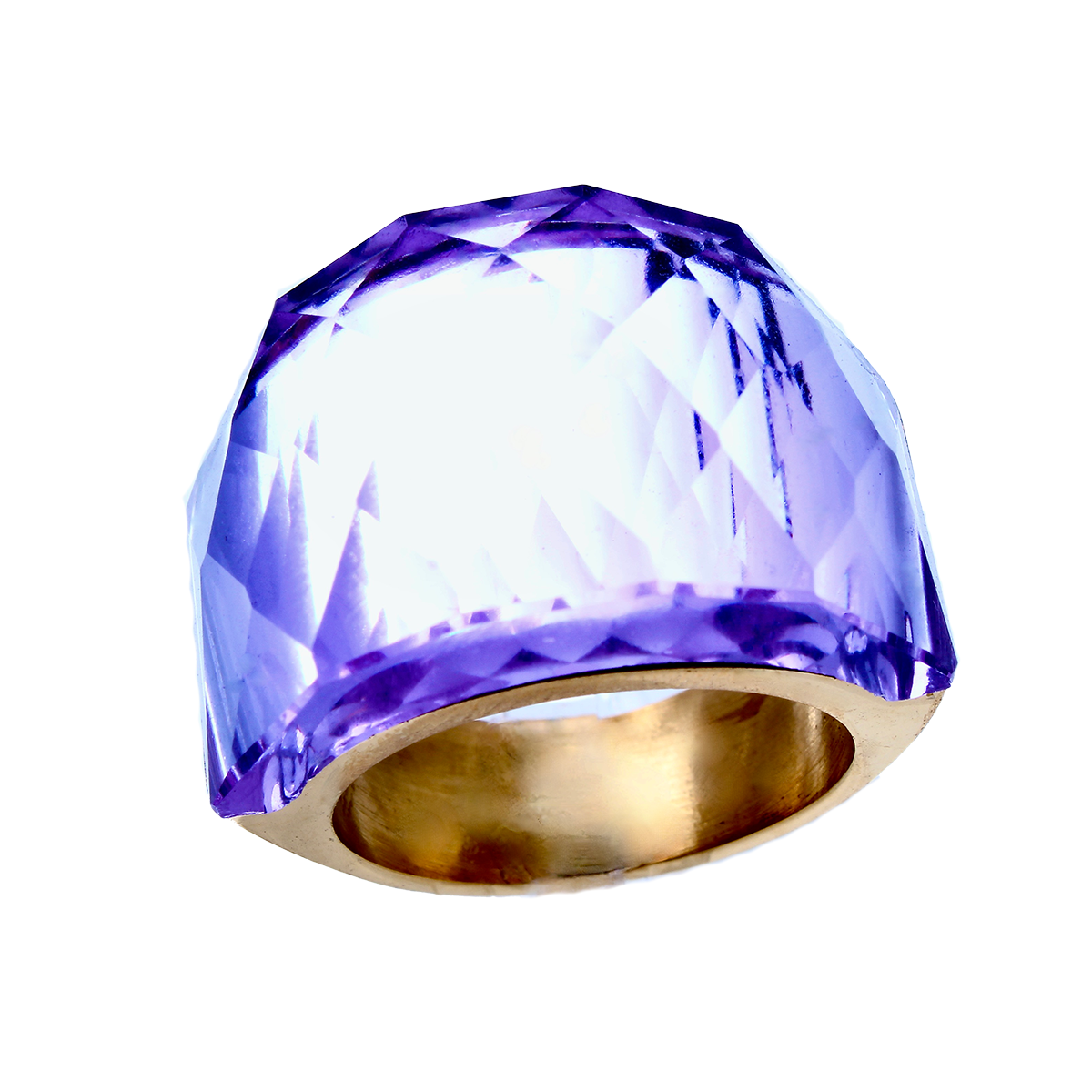 La Mirage, Oversized Violet Amethyst Sculptural Cocktail Ring