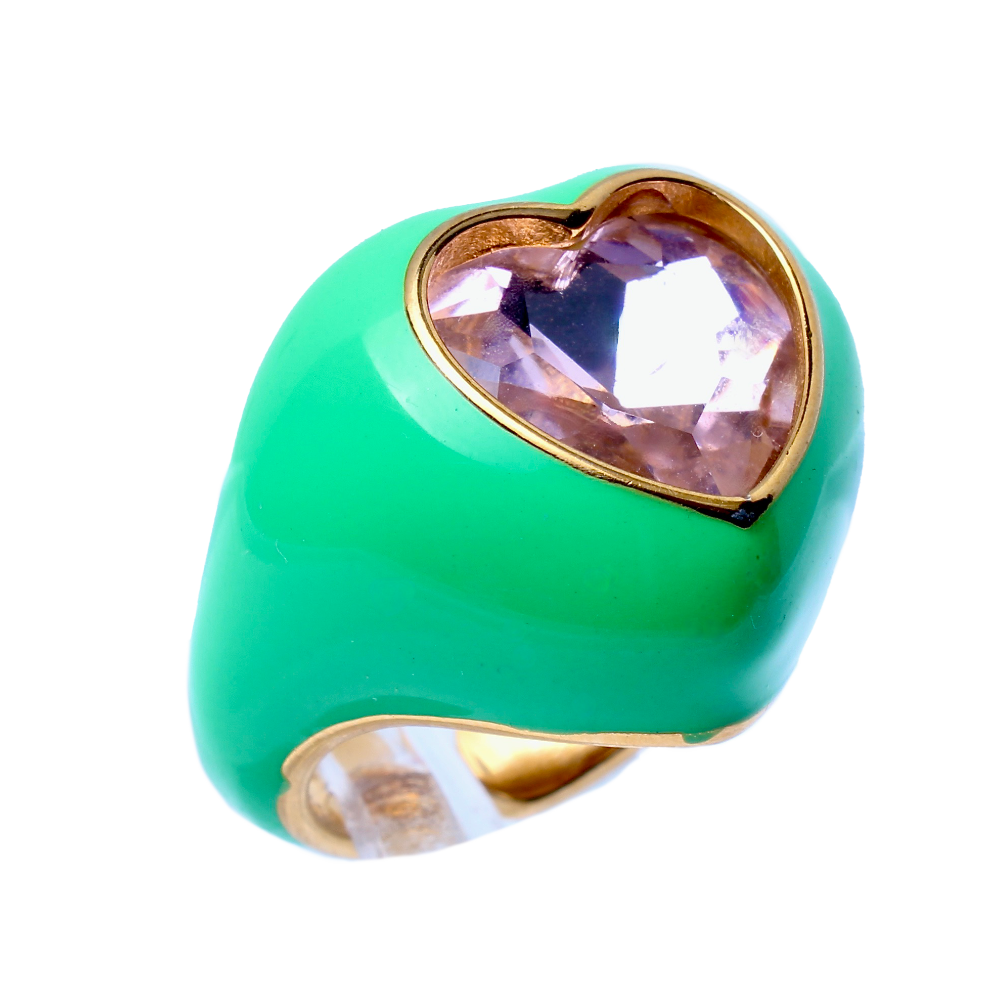Emanuel, Green Bold Enamel Cocktail Adjustable Ring