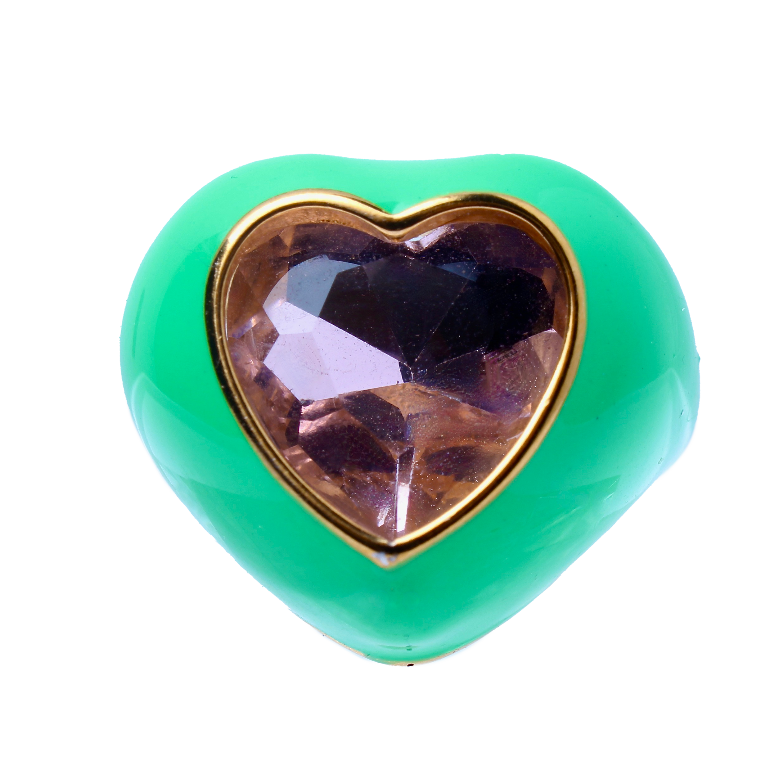 Emanuel, Green Bold Enamel Cocktail Adjustable Ring