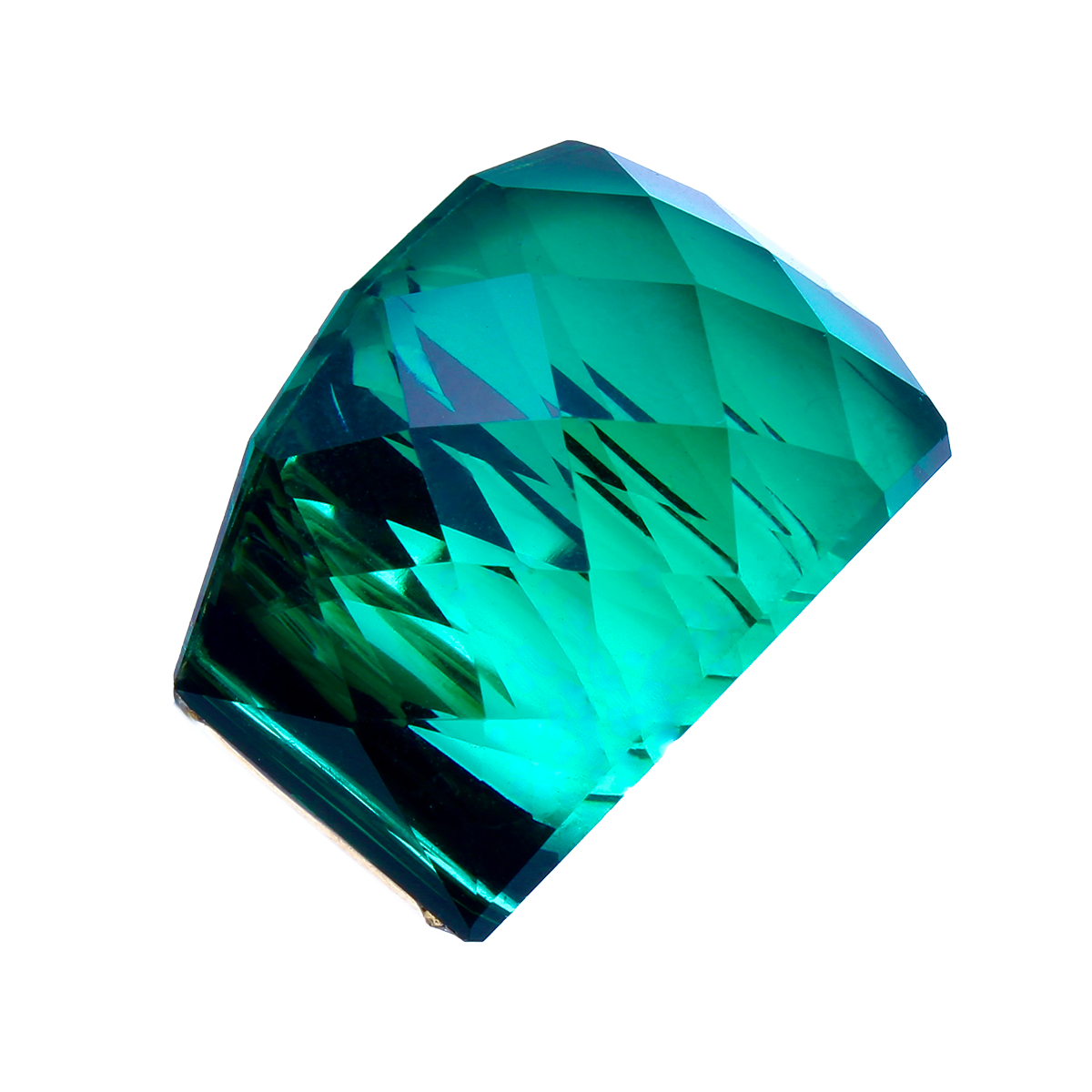 La Mirage, Oversized  Forest-Green Crystal Sculptural Cocktail Ring