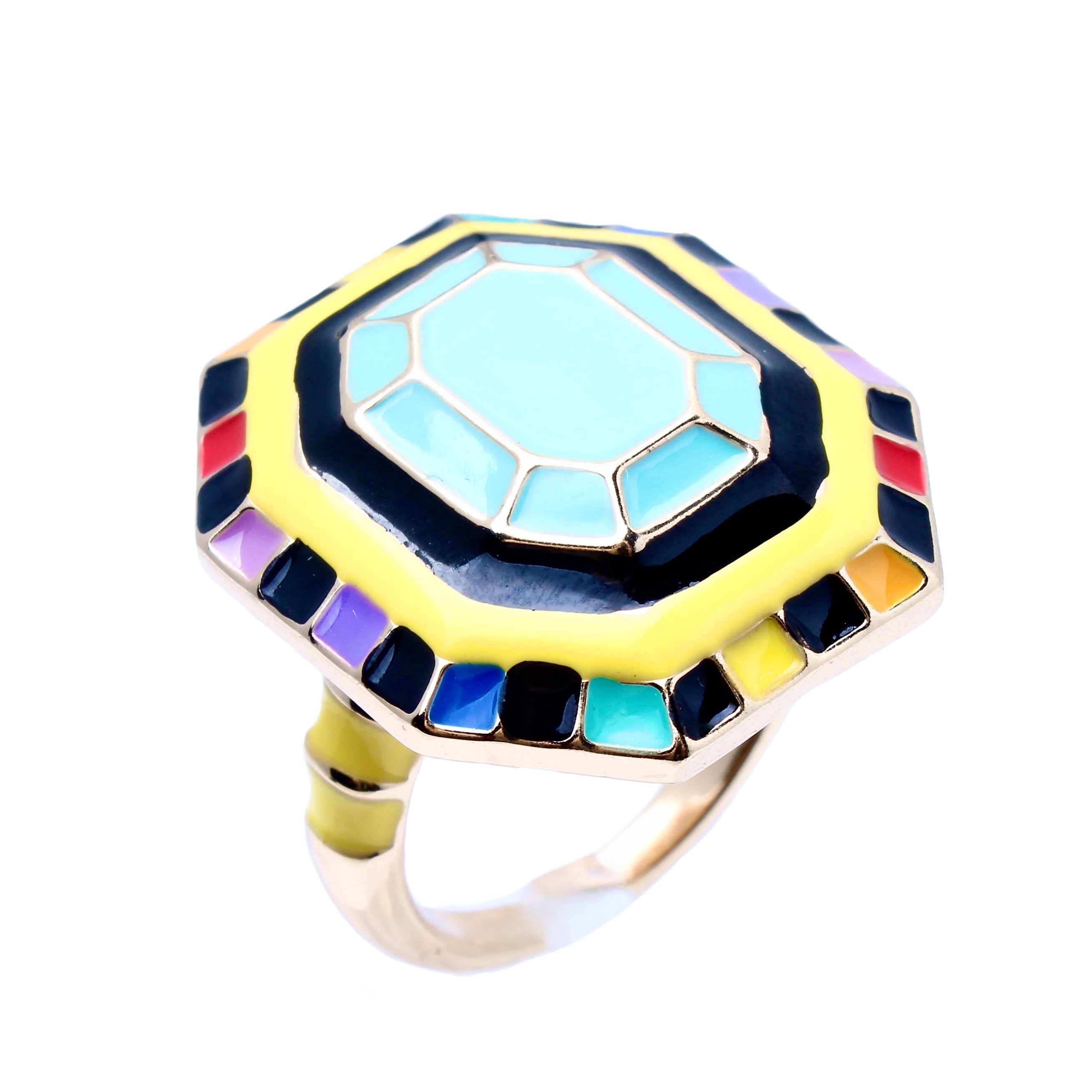 The Mod Octogonal Enamel Ring