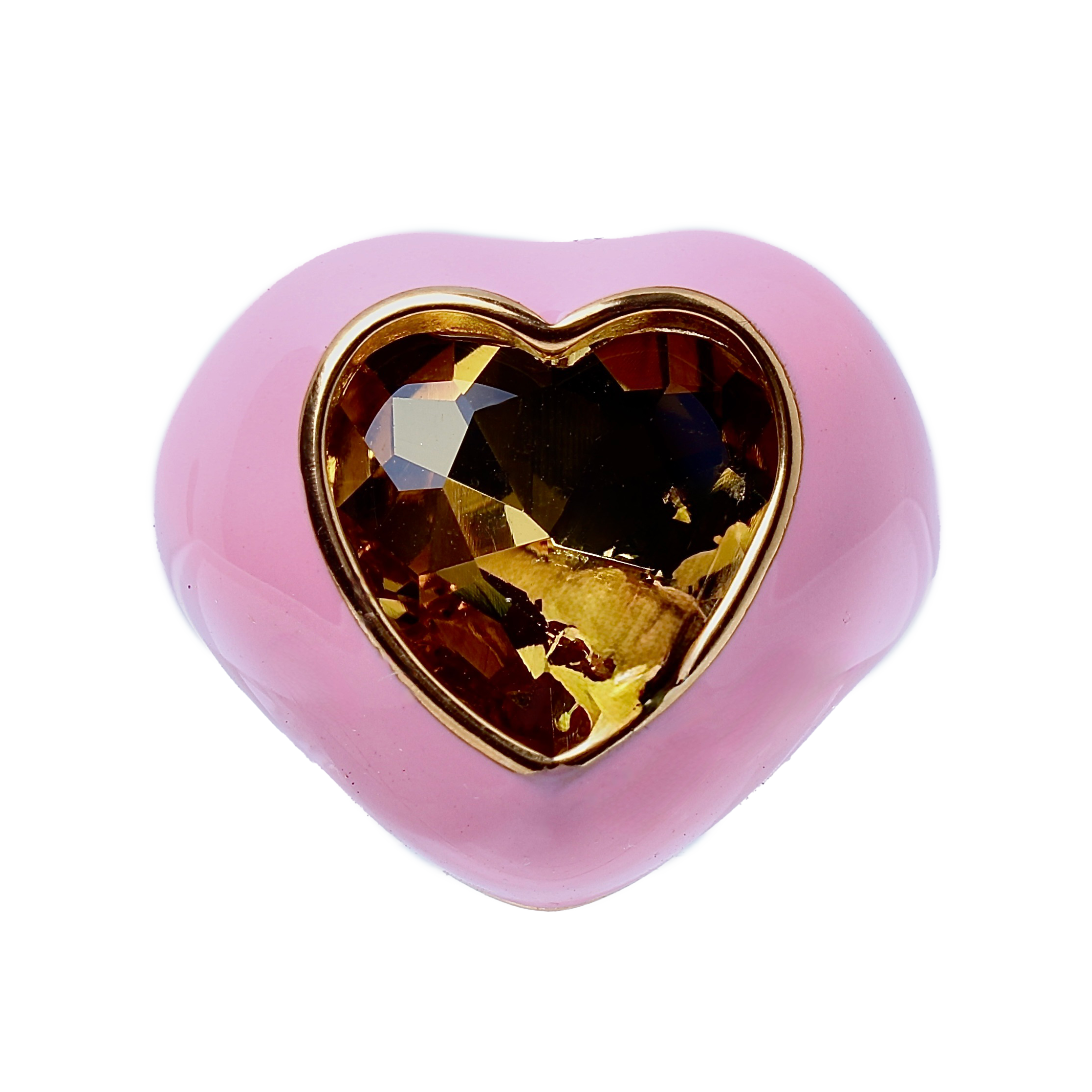 Emanuel, Pink Bold Enamel Cocktail Adjustable Ring