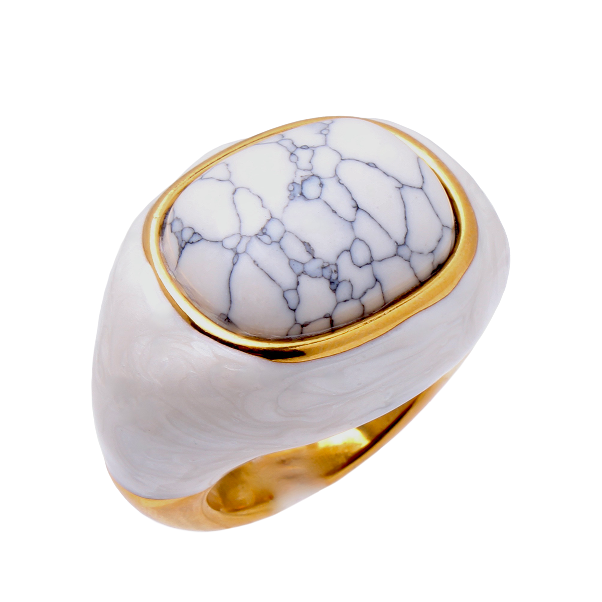 Ingleside Inn –White Marbled Enamel Cabochon