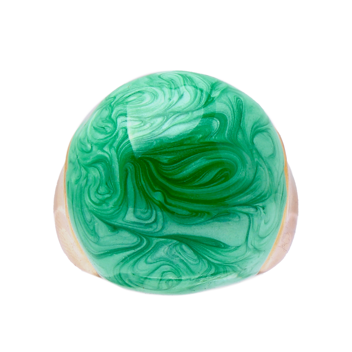 L’HORIZON, Emerald-Green Marble Dome Cocktail Ring